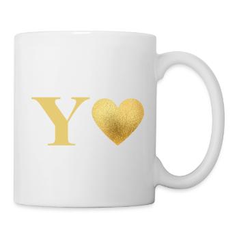 Lettre y cœur doré - Mug blanc - blanc - Droite
