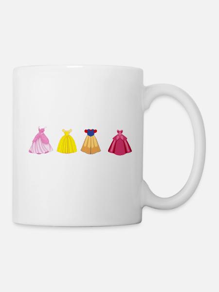 Prinzessinnen-Kleider - Tasse - Weiß