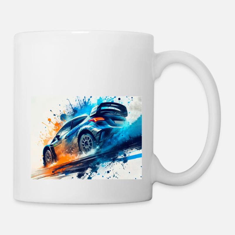 Course de voitures de rallye - Mug blanc - blanc