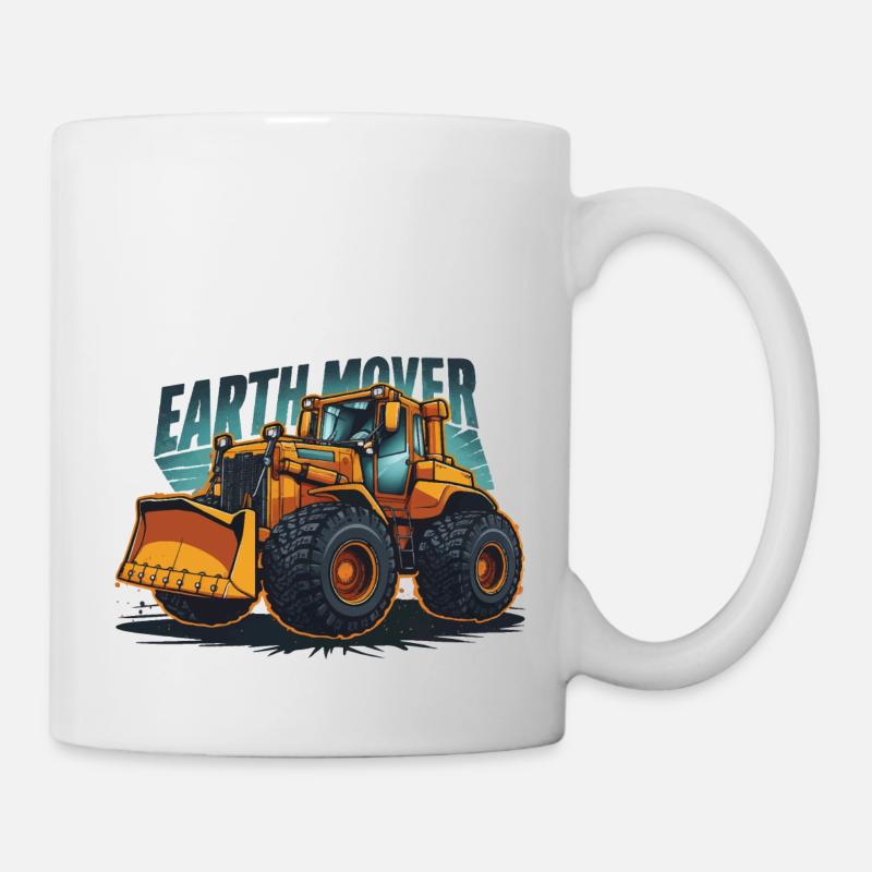 BULLDOZER, ERDBEWEGUNGSMASCHINE - Tasse - Weiß
