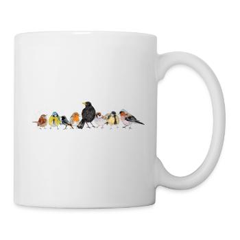 Viele heimische Vögel - Tasse - Weiß - Rechts