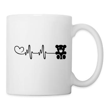 Teddy Bear Bear Pulse Heart - Mug - white - Right