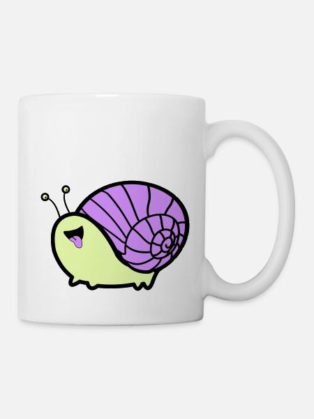 schnecke comic - Tasse - Weiß