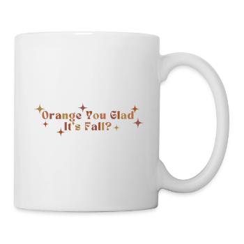 Orange Bist du froh, dass es Herbst ist? Gruselige Herbstzeit - Tasse - Weiß - Rechts