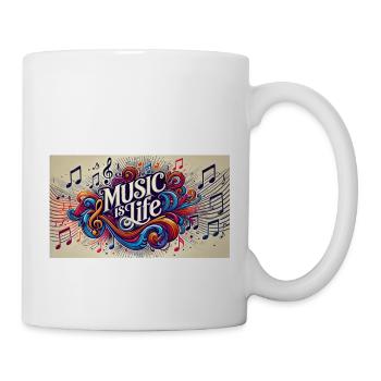Music is life - Tasse - Weiß - Rechts