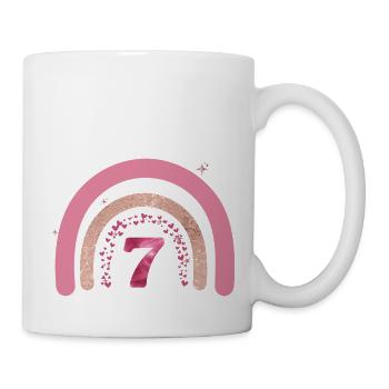 7e anniversaire rainbow rose - Mug blanc - blanc - Droite