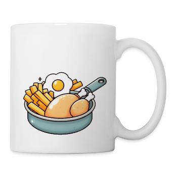Œuf Poulet Frite - Mug blanc - blanc - Droite