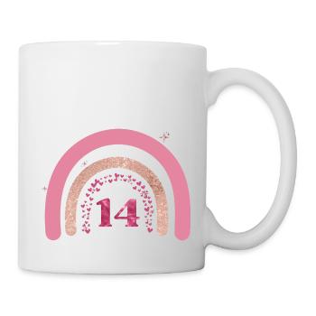 14th Anniversary Rainbow Rose - Mug - white - Right