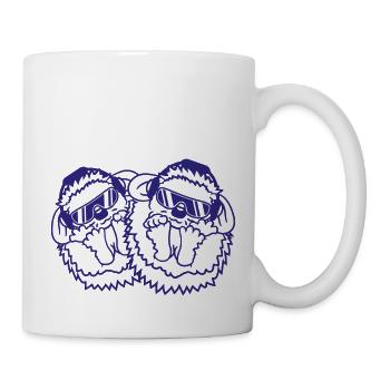 2 Süße DJ Igel Sonnenbrille Team Crew Party Musik - Tasse - Weiß - Rechts