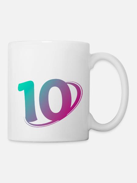 Numéro 10 multicolore - Mug blanc - blanc