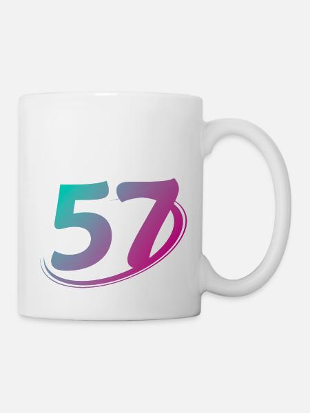 Nummer 57 mehrfarbig - Tasse - Weiß