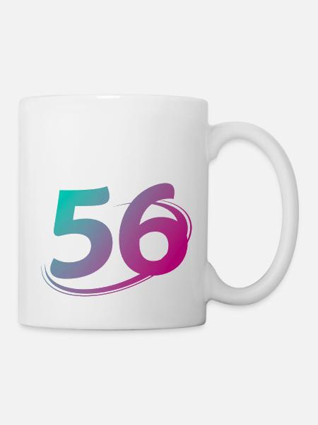Nummer 56 mehrfarbig - Tasse - Weiß