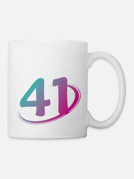 Nummer 41 mehrfarbig - Tasse - Weiß