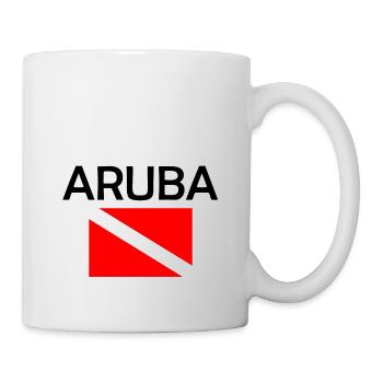Aruba Diver Down Flag - Plongée sous-marine - Plongée sous-marine - Tauchen - Mug blanc - blanc - Droite