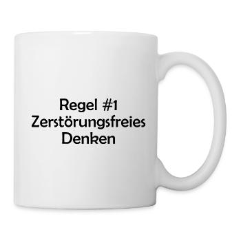 Zerstörungsfreies Denken - Tasse - Weiß - Rechts