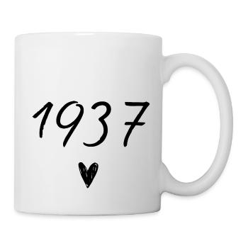 1937 coeur anniversaire - Mug blanc - blanc - Droite