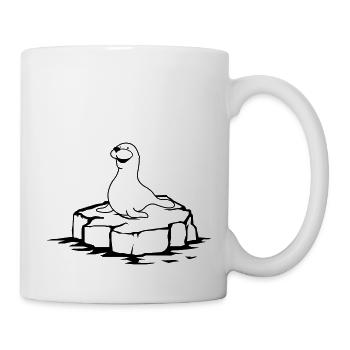 seehund auf eis - Tasse - Weiß - Rechts