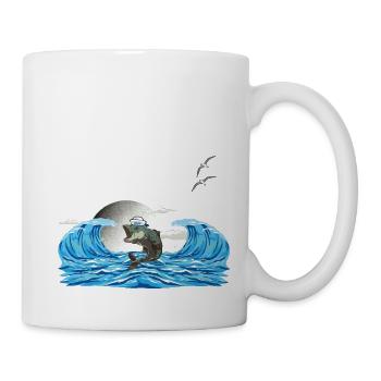 Fisch Fische Moin Meer maritim - Tasse - Weiß - Rechts