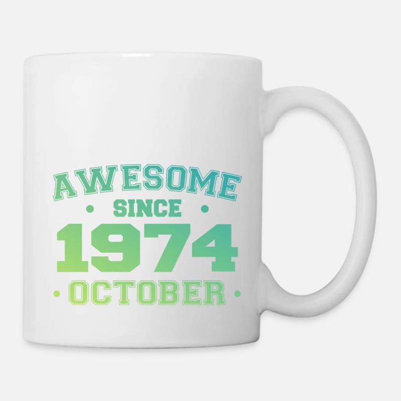 Octobre 1974 - Cadeau Anniversaire Octobre 1974 - Mug blanc - blanc