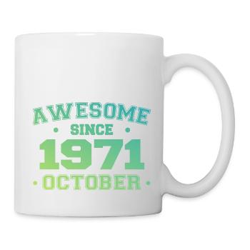 Octobre 1971 - Cadeau Anniversaire Octobre 1971 - Mug blanc - blanc - Droite