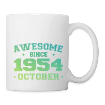 Oktober 1954 - Oktober 1954 Geburtstagsgeschenk - Tasse - Weiß - Rechts