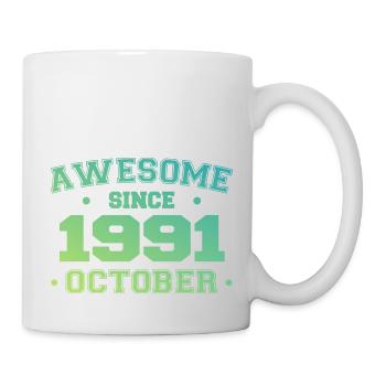 Octobre 1991 - Cadeau Anniversaire Octobre 1991 - Mug blanc - blanc - Droite