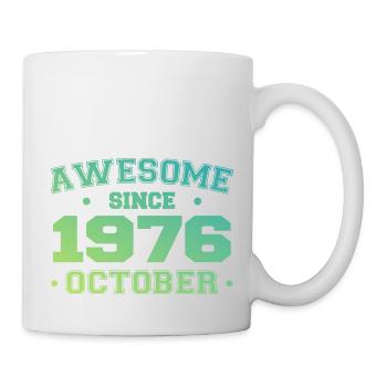 Oktober 1976 - Oktober 1976 Geburtstagsgeschenk - Tasse - Weiß - Rechts