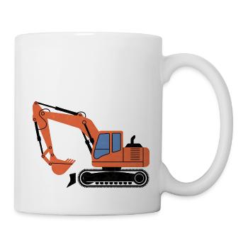Gelbe Schaufel - Tasse - Weiß - Rechts