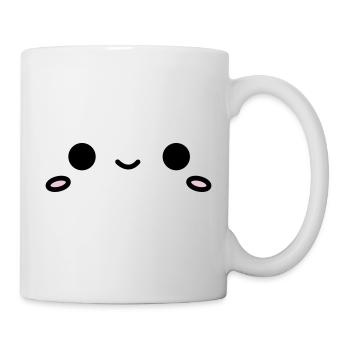 Kawaii Face: Cute Eyes & Smile Design - Mug - white - Right