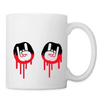 Heavy Metal Hard Rock Graffiti Horns Hand Gesture - Mug - white - Right
