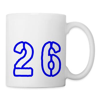 26 Zahl Symbol - Tasse - Weiß - Rechts