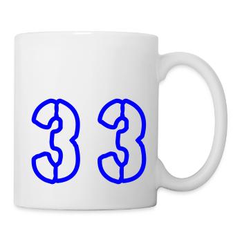 33 Zahl Symbol - Tasse - Weiß - Rechts