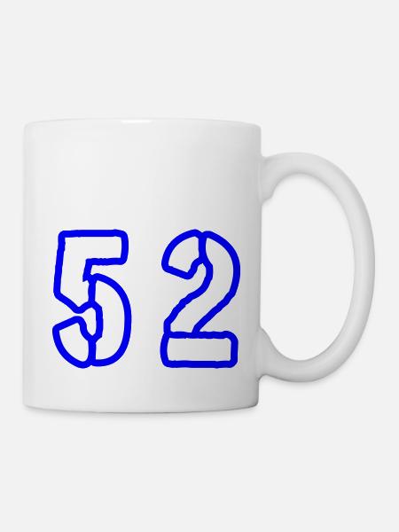 52 Zahl Symbol - Tasse - Weiß