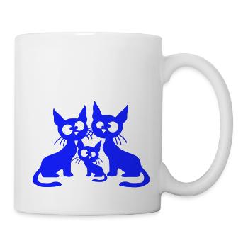 Chat fou Maman Papa Chaton Enfant Chaton Fun - Mug blanc - blanc - Droite