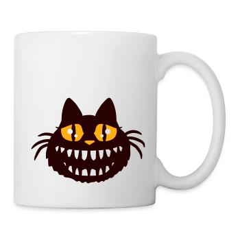 Crazy Monster Cat Halloween Horreur Dents Fun - Mug blanc - blanc - Droite