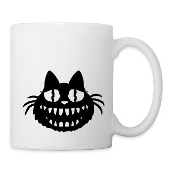 Crazy Monster Cat Halloween Horreur Dents Fun - Mug blanc - blanc - Droite