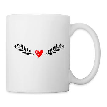 Ranke mit Herz - Tasse - Weiß - Rechts