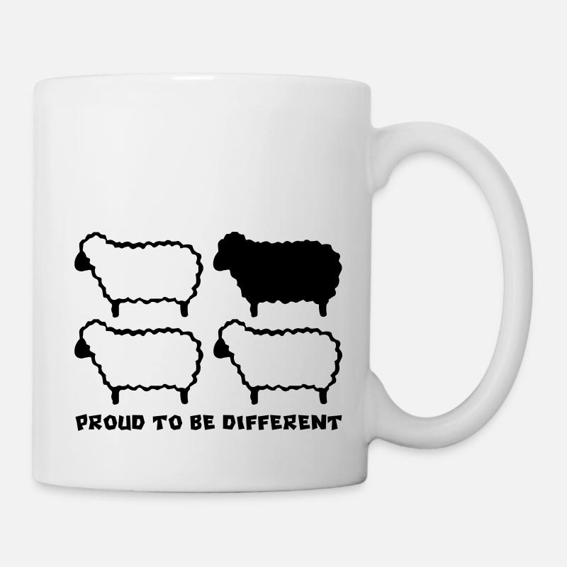 MOUTONS DIFFÉRENTS - 1C - Mug blanc - blanc