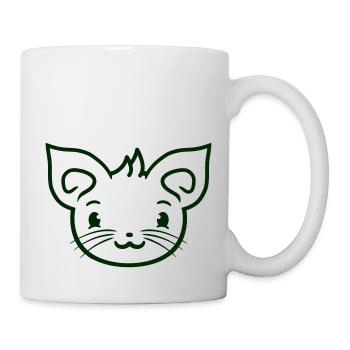 chat mignon a l’air heureux souriant chaton amusant - Mug blanc - blanc - Droite
