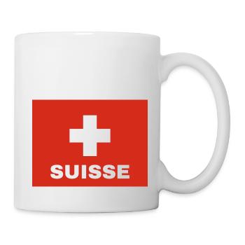 Schweizer Flagge - Tasse - Weiß - Rechts