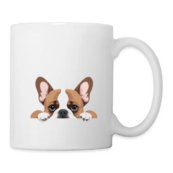 Bouledogue français Coup d’œil mignon Adorable animal drôle - Mug blanc - blanc - Droite