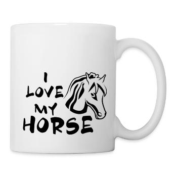 Pferde Sport Dressur Springreiten - Tasse - Weiß - Rechts