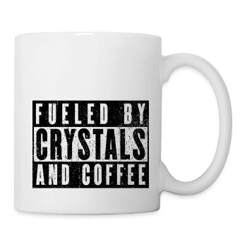 Kraft durch Kristalle und Koffein - Tasse - Weiß - Rechts