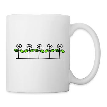 Five Pretty Daisies 5 Flowers Decorative Row - Mug - white - Right