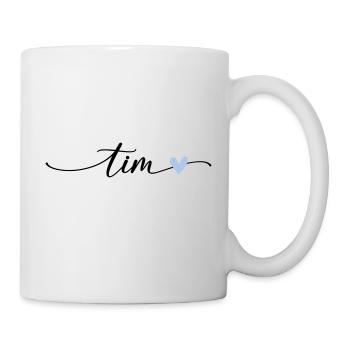 Tim Name Kalligrafie Schrift - Tasse - Weiß - Rechts