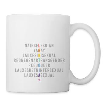 LGBTQIA+ Regenbogen Flagge Spiegelung - Tasse - Weiß - Rechts