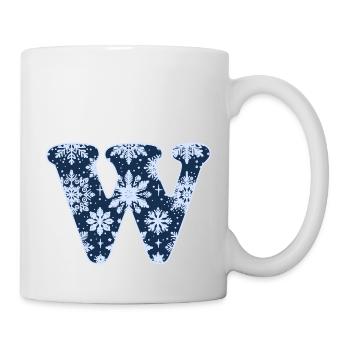 Letter W Snowflakes - Mug - white - Right