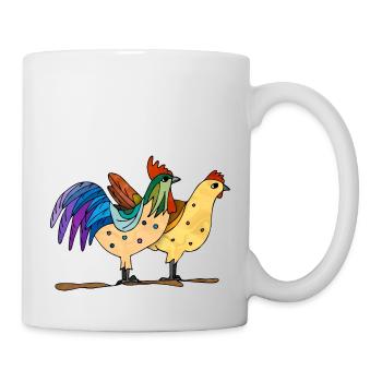 Hahn und Henne - Tasse - Weiß - Rechts