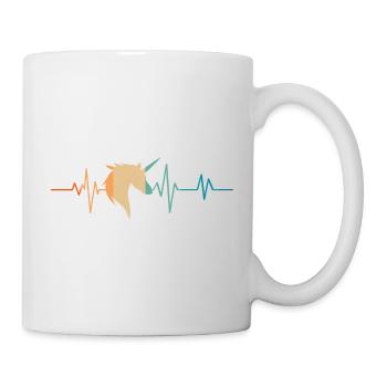 Battement de coeur rétro licorne - Mug blanc - blanc - Droite