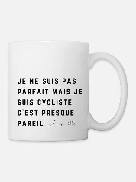 pas parfait mais cycliste, cyclisme, vélo - Mug blanc - blanc